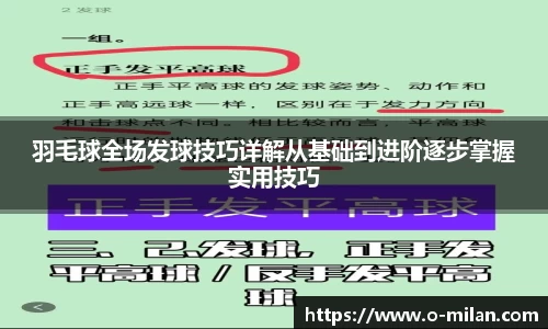 羽毛球全场发球技巧详解从基础到进阶逐步掌握实用技巧